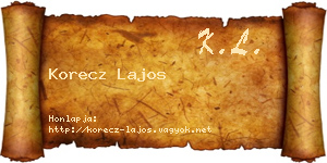 Korecz Lajos névjegykártya