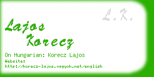 lajos korecz business card